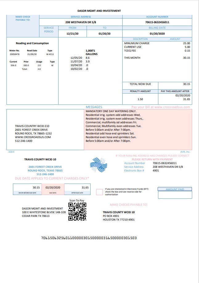  Minol USA business utility bill 